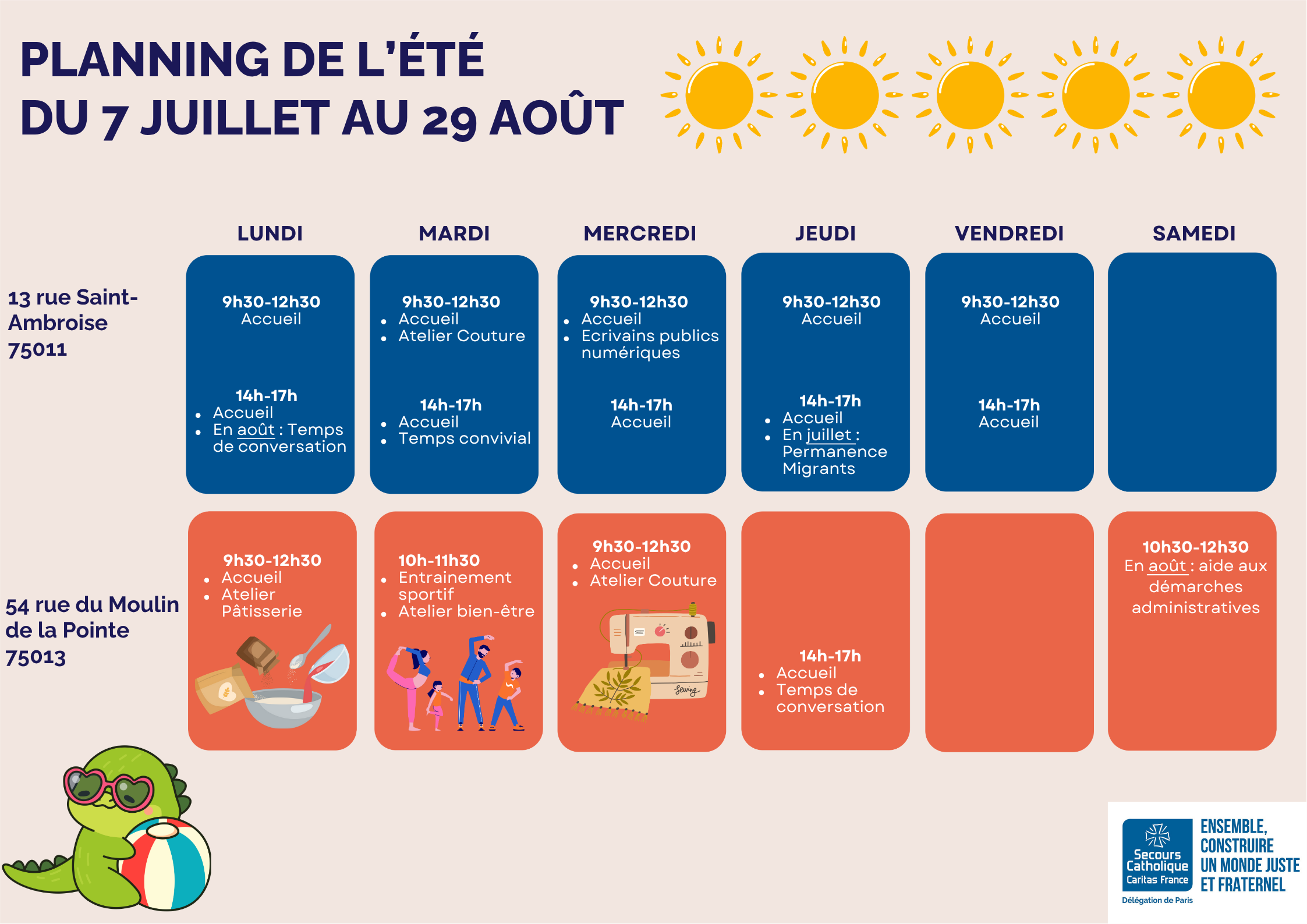 Planning été 